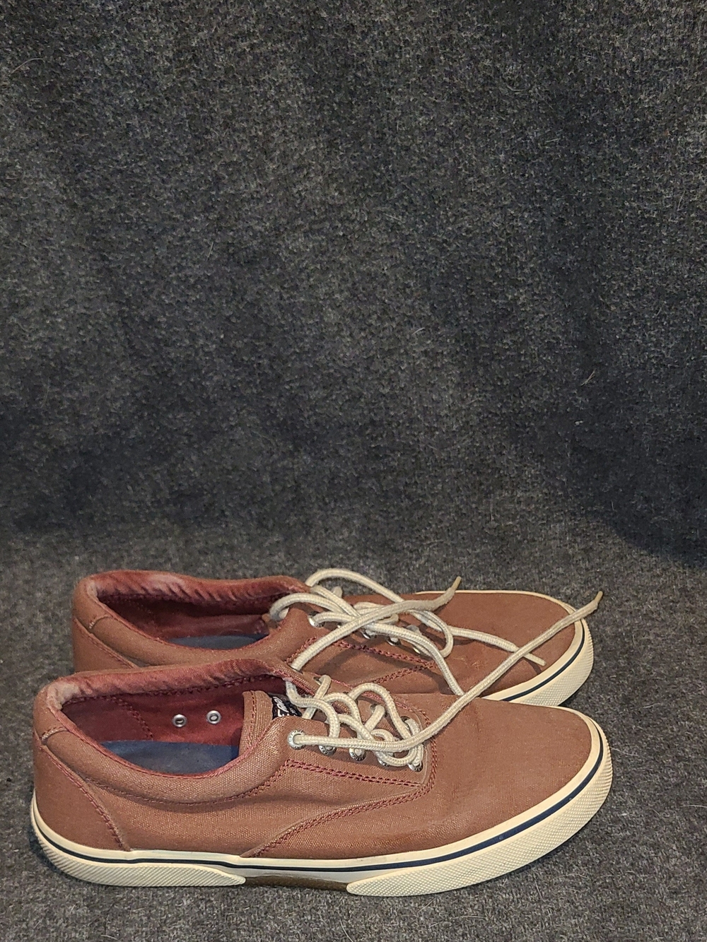 Sperry Top-Sider Men's Halyard CVO Salt Washed Sneaker Burnt Red Henna Size 10